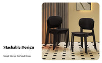 Stackable Molded Plastic Chair with Backrest Modern Design Molded Plastic Seat Minimalist Aesthetic Household Furniture Long-Lasting Construction for Homeowners, Business Owners, Interior Designers, Dining Room, Kitchen, Restaurant, Office