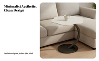 Couch Side Table Cream Design C-Shaped Side Table Space-Saving Versatile for Small Areas, Bedroom