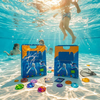 2 Pieces Underwater Search Game Portable Seek and Find Game Set with Mesh Bag Pool Toy Set with Mesh Bag Compact Tear-Resistant