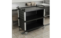 Food Services Cart Two Handles   Rolling Cart Easy Maneuverability Heavy Duty Rolling Trolley for Caterers, Restaurant, Hotel, Bar