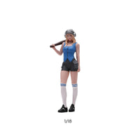 Miniature Girl with Cudgel Shaped Girl Figurine Collectible Miniature Figure for Collectors