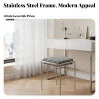 Modernist Design Upholstered Dressing Chair With rearrest Upholstered Lowsupport Chair mid-1900smid-1900s-mid-1900s-modern modern design Vanity Seat Thick Padded padding for Adults, Home Decorators, Women, Bedroom, Entryway, Living Room