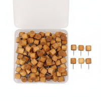 Natural Wood Pushpin Kit Multi-Purpose Wood Thumbtack Set With Storage Box