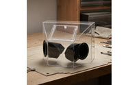 Glove Ports Acrylic Dust Box Slanted Top Dustproof Enclosure