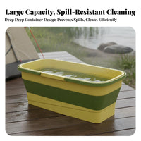 Foldable Mop Bucket Double Handle Foldable Cleaning Pail With Carrying Handles Space Saving Storage Tub for Fishermen, Outdoor, Fishing, Car Washing