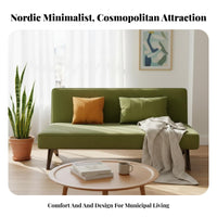 Minimalist Design Armless Convertible Sofa Space-Saving Adjustable Futon Loveseat Multi-Functional Home Furniture High-Density Foam Cushion for Apartment Dwellers, Young Adults, Homeowners, Living Room, Small Areas, Bedroom