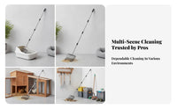 Telescopic Long Handle Litter Scoop Slotted Sides Metal Cat Litter Scoop Easy to Pet Cleaning Care Rust Resistant