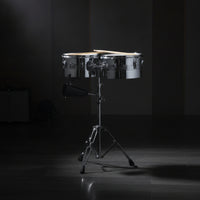 Metal Timbales with Cowbell Portable Percussion Instrument with Tripod Loud Twin Drum Set with Stand Premium for Beginners, Live Performances, Rehearsal
