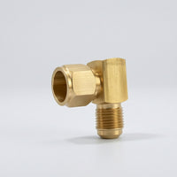 Brass Flare Elbow Right-Angle 90-Degree Flare Elbow Pipe Connector Threaded Corrosion-Resistant for Refrigeration, Tight Areas