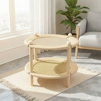 Sturdy Two-Tier Cat Bed Breathable Double-Tier Cat Bed Natural Pet Furniture Long-Lasting for Indoor Cats, Kittens, Living Room, Bedroom
