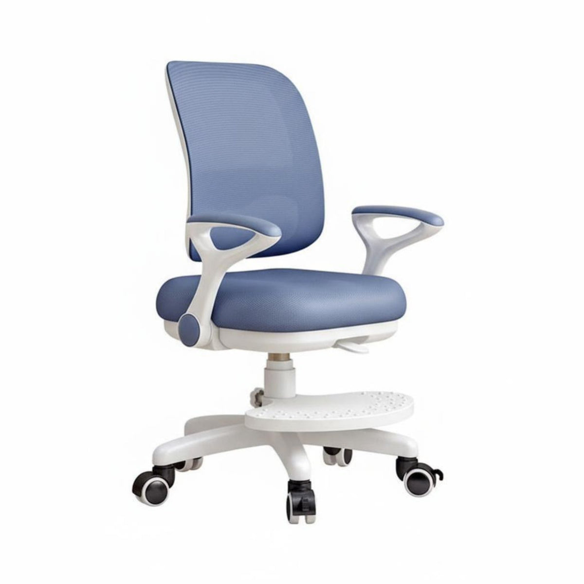 Lumbar Support kids' Rolling Desk Chair Lockable Casters Adjustable Split-Back Task Chair 360-Degree Swivel Ergonomic Seat Integrated Footrest for Students, Teenagers, Parents, Writing, Home Study, Homework, Reading