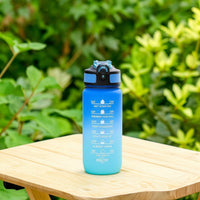 Time Marker Water Bottle Motivational Water Bottle with Flip-Top Lid Container Gradient Portable for Athletes, Gym, Travel