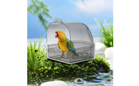 Bird Bath with Bottom Drawer Transparent Bird Bath with Drawer Pet Supply Clear Covered for Small Birds