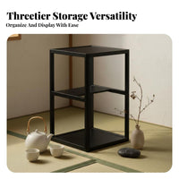 Wabi-Sabi aesthetic Minimalist Tea Ceremony Cabinet Space-Saving Living Room Furniture Multi-Level Storage for Minimalists, Home Decorators, Reception Area, Study