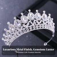 Bridal Princess Crown Elegant Design Crystal Bridal Tiara Crystal Accent Crown Luxury Look Crystal Headpiece Baroque Design