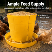40kg Chicken Feeder, Poultry Feeder with Lid, Large Capacity Chicken Feeders No Waste for Smallholding