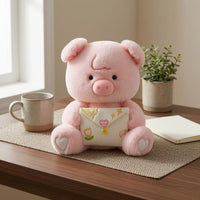 Creature Character Stuffed Heart and Flower Details Stuffed Stuffed Toy Plaything Front Pocket Rounded Body
