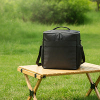 Thermal Insulated Cooler Bag Portable Cooler Bag with Side Pockets Reusable Lunch Box with Handle Lightweight for Adults, Commuters, Students, Picnic, Office, School, Travel