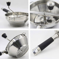 With Sieve Stainless Steel Food Mill Easy to Clean Stainless Steel Ricer Interchangeable Disks Kitchen Tool Heavy Duty