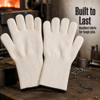 Aramid Heat Resistant Gloves for Industrial Welding, Firefighting, and Steelmaking - Thickened, Extended, Cut-Resistant