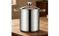 stainless steel Deep Fryer PotEasy to Clean Fry Pot Glass Lid Cookware for Home Kitchen