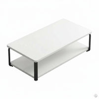 Sturdy and Stable Modern Minimalist Coffee Table Heavy Duty Rectangular Storage Coffee Table Easy to Assemble Living Room Furniture Rounded Corners for Apartment Dwellers, Homeowners, Office Workers, Small Areas, Lounge Area, Home