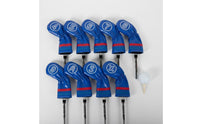 10 Pieces Soft Lined Golf Iron Headcover Set Waterproof Numbered Iron Covers Embroidered Numbers for Golfers