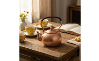 Hammered Copper Teapot Handcrafted Teapot with Woven Handle Tea Kettle for Collectors