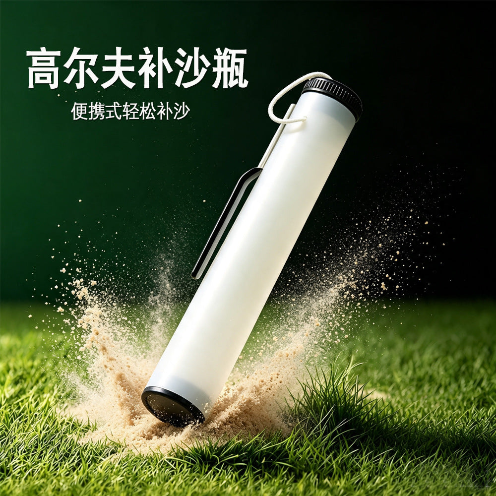 Golf Sand Bottle Portable with Clip for Outdoor Practice and Course Use Car Sand Bottle with Clip for Divot Repair