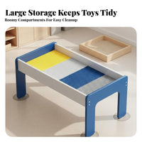 Multifunctional Building Block Table Solid Wood Construction Sand Play Table Educational Convertible Study Play Desk Child-Safe Design for Toddlers, Preschoolers, Parents, Kindergarten, Daycare Center, Classroom, Living Room