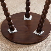 Round Bobbin Leg Table Compact Design Bobbin Leg Accent Table Multifunctional Vintage Design Nightstand for Bedroom