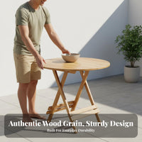 Foldable Design Solid Wood Folding Table Installation-No-Assembly Portable Wooden Dining Table Fully Assembled Collapsible Wooden Stand Space-Saving for Street Vendors, Apartment Dwellers, Market Stall, Outdoor, Camping, Balcony