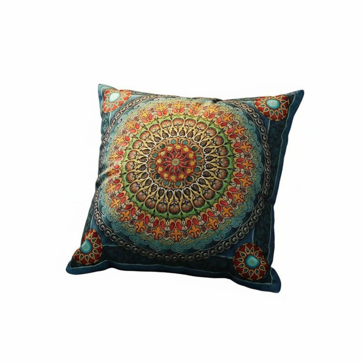 Ethnic Print Pillowcase Gentle Feel Bohemian Square Pillow Cover Retro Pattern Pillow Cover Case Hidden Fastener for Motorists