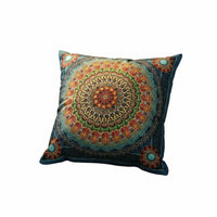 Ethnic Print Pillowcase Gentle Feel Bohemian Square Pillow Cover Retro Pattern Pillow Cover Case Hidden Fastener for Motorists