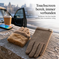 Men's Double-Layer Thickened Wool Lined Touchscreen Gloves for Winter Outdoor Business Driving