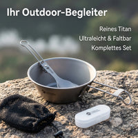 Foldable Camping Cookware Set, 3-Piece Outdoor Camping Cookware Made of Metal Alloy, Ultra-Light for Trips, Picnics, Matte Gray