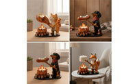 Tabletop Tea Light Stand Handcrafted Candle Holder with Animal Figure Handmade Decorative Candle Holder for Shelf, Mantel