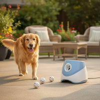 Hands-Hands-Deactivated Play Rechargeable Ball Launcher Adjustable Range Automatic Ball Launcher Indoor and Outdoor Use for Border Collies