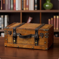 Decorative Suitcase Chest Portable Vintage Storage Trunk Versatile Storage Box with Handle for Photographers, Collectors, Photo Shoots
