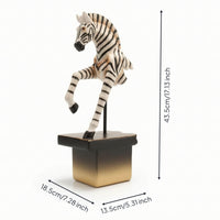 Equine Figurine with Pedestal Rearing Equine Figurine Black