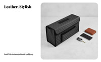 Precisely Fitted foldable vehicle storage box Leather Texture Trunk Organizer Space-Saving Vehicle Storage Large Capacity for Wuling Mini car Owners, careryday drivers, adventurers, careryday Commute, Grocery Shopping, highway Trips, Camping