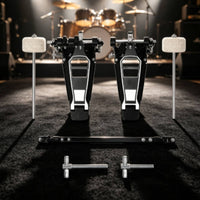 Double Bass Drum Pedal Low-Profile Double Kick Pedal Heavy Duty Hardware for Drummers, Home Studio
