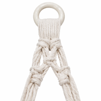 Macrame Plant Hanger, Handmade Rope, Pale Neutral Bohemian Hanging Planter with Hooks, Indoor Outdoor Decor
