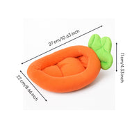 Veggie-Shaped Pet Bed Machine Washable Carrot Shaped Pet Cozy Bed for Cats, Kittens, Indoor, Living Room