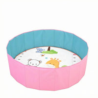 Stitched Panels Foldable Play Pool Round Indoor Play Pool Enclosed for Children, Kids