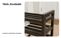 Space-Saving Design Padded Shoe Changing Stool Sturdy Metal Frame Padded Shoe Rack with Seat Soft Comfortable Cushion Entryway Bench Strong Load-Bearing for Apartment Dwellers, Homeowners, Families, Hallway, Mudroom, Bedroom, Closet