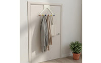 No-Drill Installation over-the-Door Hook Rack Heavy Duty 6-Hook Clothes Hanger Tangle-Snag-Resistant Round Hooks Household Storage for Bedroom, Entryway, Bathroom