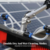 Photovoltaic Panel Washing Tool Easy to Use Telescopic Photovoltaic Module Cleaner Scratch Bristles Water-Fed Telescopic Pole Brush for Maintenance