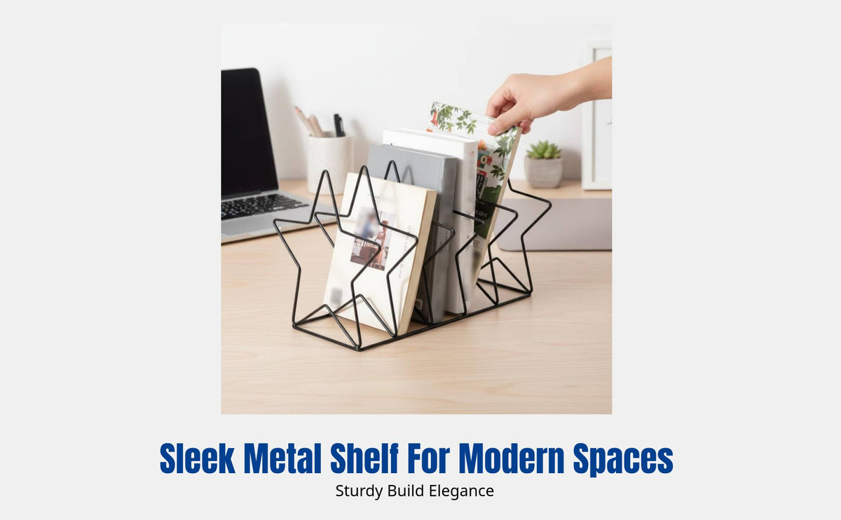 Metal Bookend, Creative Desktop Divider, Office & Student Organizer, Minimalist Nordic Design