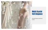 Bridal Veil, cream, 3D floral accent, nature-inspired, crystal details, luxury headpiece, trailing soft tulle, mermaid wedding